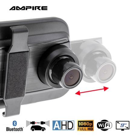 Apple CarPlay Spiegelmonitor 22.9cm (9) mit AHD Dual-Dashcam - RFK-Funktion