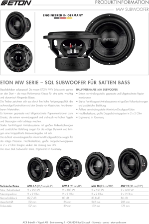ETON Move MW6.5 16.5 cm Subwoofer Chassis