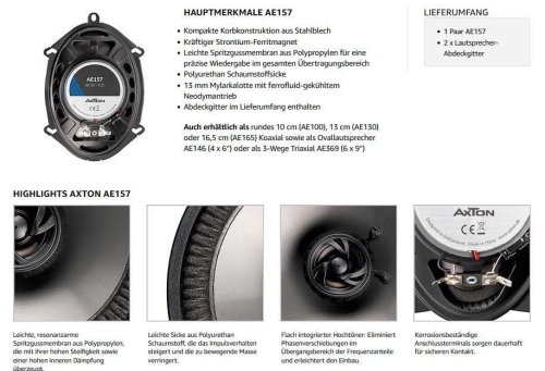 AXTON AE157 5 x 7 2-Wege Coax System