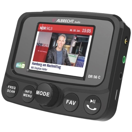 Albrecht DR56 C Universelle DAB+ Adapter für jedes Auto mit Farbdisplay